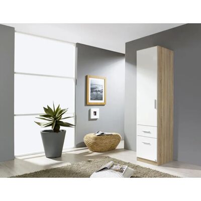 Rauch Celle Kleiderschrank - Weiß, 47cm x 197cm x 54cm Rauch Celle Kleiderschrank - Weiß, 47cm x 197cm x 54cm