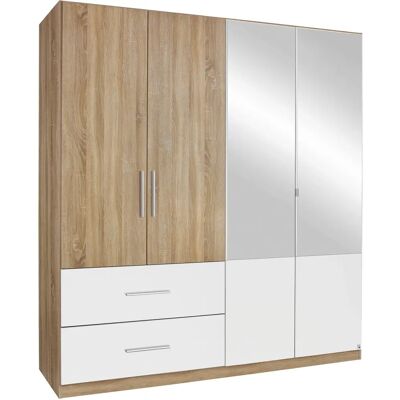 RAUCH Alvor Kleiderschrank - 4-türig mit Spiegel, Weiß RAUCH Alvor Kleiderschrank - 4-türig mit Spiegel, Weiß