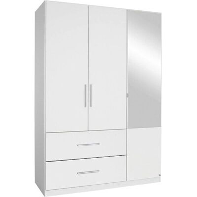 Rauch Alvor Kleiderschrank - 3-tür mit Spiegel, 2 Einlegeböden, 2 Stangen, 2 Schubladen Rauch Alvor Kleiderschrank - 3-tür mit Spiegel, 2 Einlegeböden, 2 Stangen, 2 Schubladen