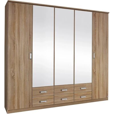 Rauch Gandra Kleiderschrank - 5-türig mit Spiegel - Moderner Stauraum Rauch Gandra Kleiderschrank - 5-türig mit Spiegel - Moderner Stauraum