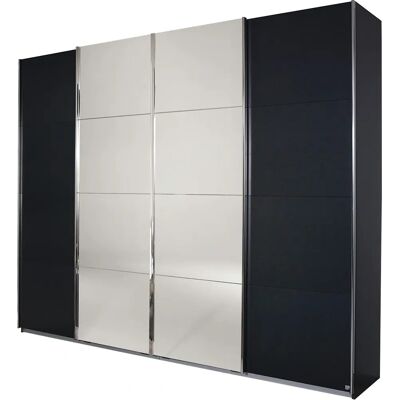 RAUCH Syncrono Schrank - 4-türig, Grau Metallic, Spiegel - Kleiderschrank RAUCH Syncrono Schrank - 4-türig, Grau Metallic, Spiegel - Kleiderschrank