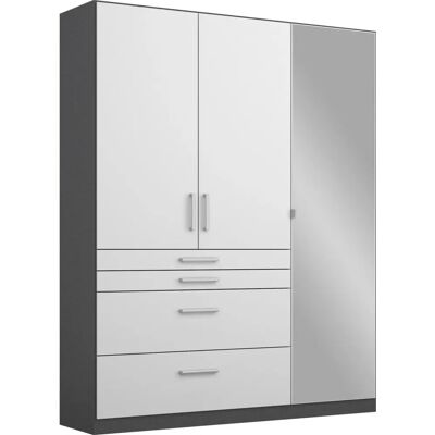 RAUCH Homburg Kleiderschrank - Hochglanz Weiß, 3/4 Türen, Verstellbare Regale RAUCH Homburg Kleiderschrank - Hochglanz Weiß, 3/4 Türen, Verstellbare Regale