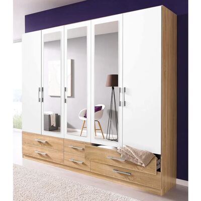 RAUCH Hersbruck Kleiderschrank - 3 Spiegel - 6 Schubladen - 225x210x54 cm RAUCH Hersbruck Kleiderschrank - 3 Spiegel - 6 Schubladen - 225x210x54 cm