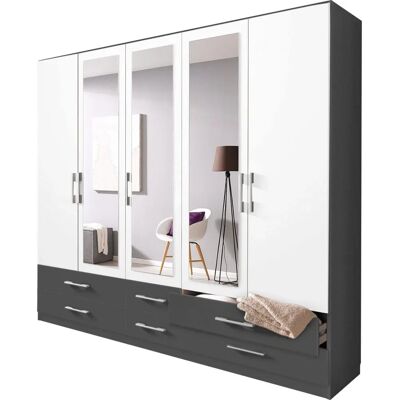 RAUCH Hersbruck Kleiderschrank - 3 Spiegel-Türen - 225cm x 54cm x 210cm RAUCH Hersbruck Kleiderschrank - 3 Spiegel-Türen - 225cm x 54cm x 210cm