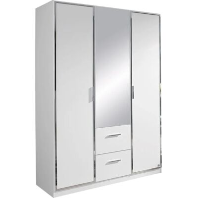 Rauch Marl Weiß Kleiderschrank - 3 Türen, 2 Schubladen - Marl Serie Rauch Marl Weiß Kleiderschrank - 3 Türen, 2 Schubladen - Marl Serie