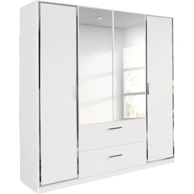 Rauch Marl Kleiderschrank - 4 Türen, verstellbare Einlegeböden, Weiß Rauch Marl Kleiderschrank - 4 Türen, verstellbare Einlegeböden, Weiß