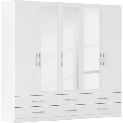 Kleiderschrank Rauch Hersbruck - 3 Spiegeltüren, 225cm, Weiß Kleiderschrank Rauch Hersbruck - 3 Spiegeltüren, 225cm, Weiß