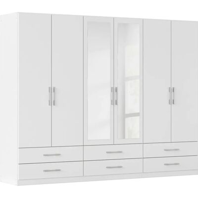 Kleiderschrank RAUCH Hersbruck - 270x210x54 cm, 2 Spiegel, 6 Schubladen, Weiß Kleiderschrank RAUCH Hersbruck - 270x210x54 cm, 2 Spiegel, 6 Schubladen, Weiß