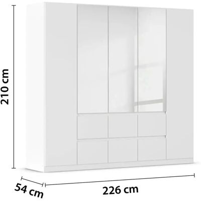 RAUCH Mainz Kleiderschrank mit Spiegel - 226x210x54 cm RAUCH Mainz Kleiderschrank mit Spiegel - 226x210x54 cm