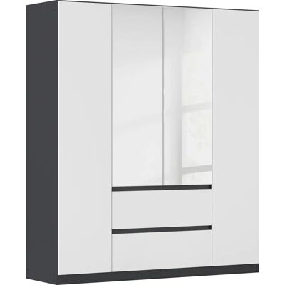 RAUCH Mainz Kleiderschrank - Modern, Grau Metallic, 4-türig, 181cm RAUCH Mainz Kleiderschrank - Modern, Grau Metallic, 4-türig, 181cm