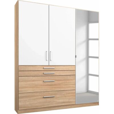 Kleiderschrank RAUCH Harburg - Großer Spiegel, Regale, Schubladen Kleiderschrank RAUCH Harburg - Großer Spiegel, Regale, Schubladen