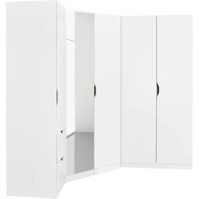 Rauch Freiham Kleiderschrank-Set - Weiß, mit Spiegel, Metall Rauch Freiham Kleiderschrank-Set - Weiß, mit Spiegel, Metall