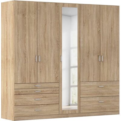 RAUCH Wildberg Kleiderschrank - 3-6 Regale, Spiegel, 225cm Breit RAUCH Wildberg Kleiderschrank - 3-6 Regale, Spiegel, 225cm Breit