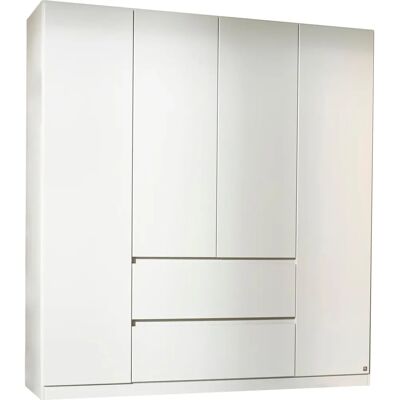 Rauch Nidda Kleiderschrank - Weiß, 181x197x54 cm, 4-türig Rauch Nidda Kleiderschrank - Weiß, 181x197x54 cm, 4-türig