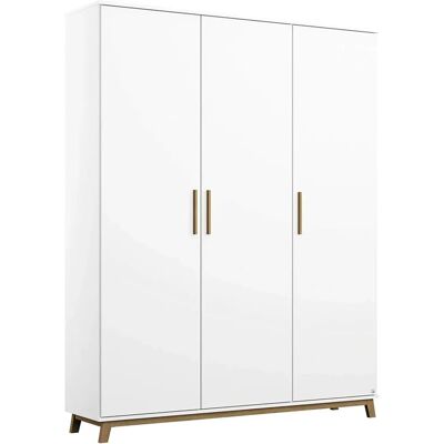 Rauch Carlsson Kleiderschrank - Skandinavisches Design, 3-türig, Weiß/Eiche, Made in Germany Rauch Carlsson Kleiderschrank - Skandinavisches Design, 3-türig, Weiß/Eiche, Made in Germany