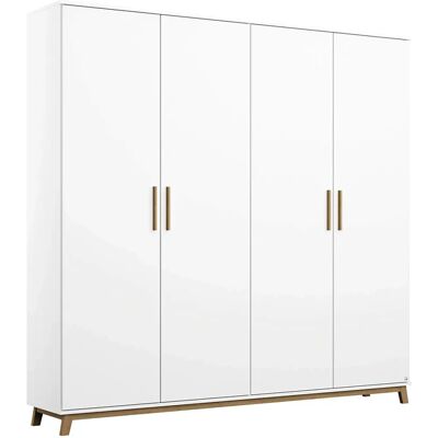 Rauch Carlsson Kleiderschrank - Skandinavisches Design, 4-türig, Weiß Rauch Carlsson Kleiderschrank - Skandinavisches Design, 4-türig, Weiß