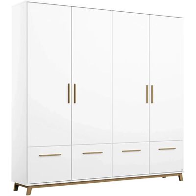 RAUCH Carlsson Kleiderschrank - Skandinavisches Design, 4 Türen, 4 Schubladen - Kleiderschrank RAUCH Carlsson Kleiderschrank - Skandinavisches Design, 4 Türen, 4 Schubladen - Kleiderschrank