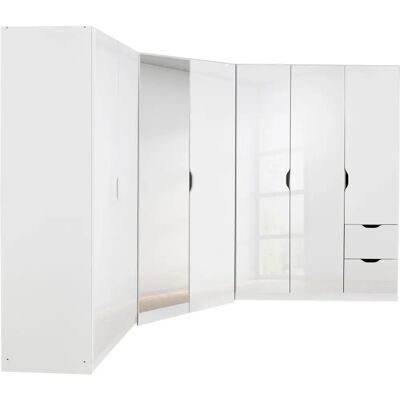 RAUCH Freiham Weiß Hochglanz Kleiderschrank-Set - Modulares Aufbewahrungssystem RAUCH Freiham Weiß Hochglanz Kleiderschrank-Set - Modulares Aufbewahrungssystem