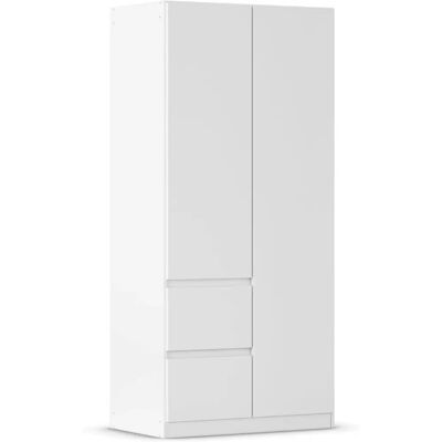 rauch Nidda Kleiderschrank - Weiß, Leinen-Innenraum, 2 Türen, 2 Schubladen - Kleiderschrank rauch Nidda Kleiderschrank - Weiß, Leinen-Innenraum, 2 Türen, 2 Schubladen - Kleiderschrank