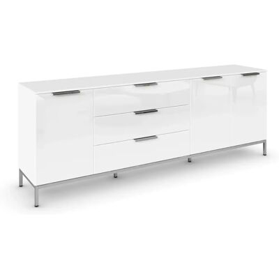 Rauch Flipp Weiß Sideboard - 3-türig mit 3 Schubladen Rauch Flipp Weiß Sideboard - 3-türig mit 3 Schubladen