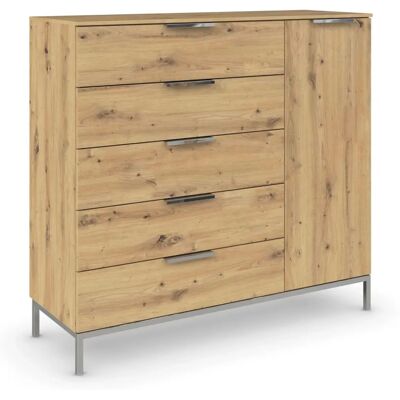 RAUCH Flipp Eiche Artisan Sideboard - 1 Tür, 5 Schubladen RAUCH Flipp Eiche Artisan Sideboard - 1 Tür, 5 Schubladen