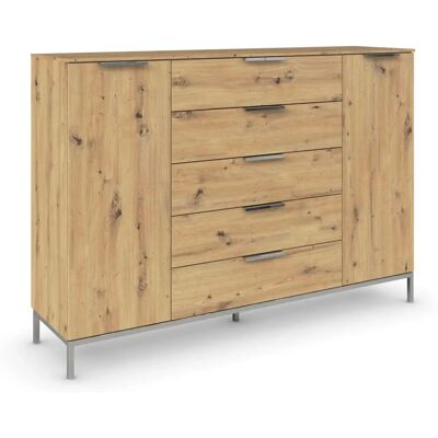 RAUCH Flipp Sideboard - 2-türig, 5 Schubladen, Soft-Close, Eiche Artisan RAUCH Flipp Sideboard - 2-türig, 5 Schubladen, Soft-Close, Eiche Artisan
