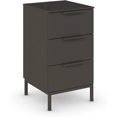 RAUCH Flipp Nachttisch - 3 Schubladen, Grau, Soft-Close RAUCH Flipp Nachttisch - 3 Schubladen, Grau, Soft-Close