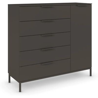 rauch ORANGE Flipp Sideboard - 1 Tür, 5 Schubladen, Graphit rauch ORANGE Flipp Sideboard - 1 Tür, 5 Schubladen, Graphit