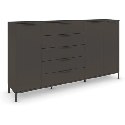 Rauch Flipp Sideboard - 3-türig, 5 Schubladen, Graphit Rauch Flipp Sideboard - 3-türig, 5 Schubladen, Graphit