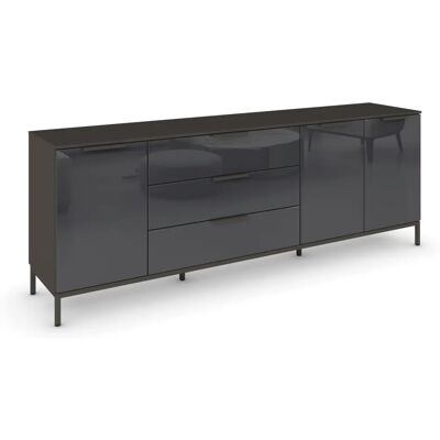 RAUCH Flipp Sideboard - 3-türig, 200cm x 72cm - Graphit/Glas RAUCH Flipp Sideboard - 3-türig, 200cm x 72cm - Graphit/Glas