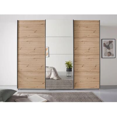 RAUCH Oteli Kleiderschrank - Spiegeltüren, 3 Stangen, 6 Einlegeböden - 271x68x229cm RAUCH Oteli Kleiderschrank - Spiegeltüren, 3 Stangen, 6 Einlegeböden - 271x68x229cm