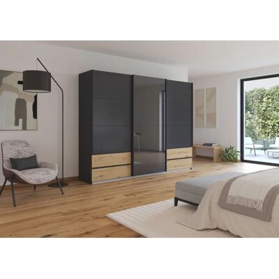 Rauch Elara Schrank - 3-türig, Glas Basalt, 271x210x62cm Rauch Elara Schrank - 3-türig, Glas Basalt, 271x210x62cm