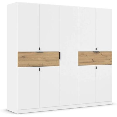Rauch Ticao Kleiderschrank - 9 Türen, Weiß/Eiche Artisan Rauch Ticao Kleiderschrank - 9 Türen, Weiß/Eiche Artisan