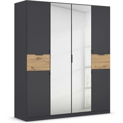 Rauch Ticao Kleiderschrank - 6-türiger Spiegel, Grau Rauch Ticao Kleiderschrank - 6-türiger Spiegel, Grau