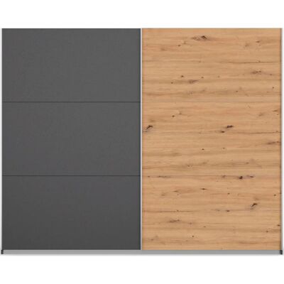 RAUCH Aurelio Kleiderschrank - Grau Metallic, Verstellbare Regale, 2 Türen RAUCH Aurelio Kleiderschrank - Grau Metallic, Verstellbare Regale, 2 Türen