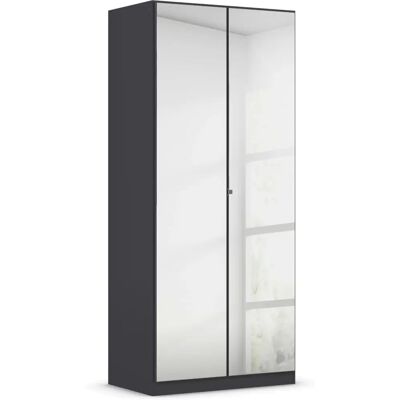 Rauch Reflect Kleiderschrank - Grau Metallic, 2 Türen mit Spiegel - 210cm hoch Rauch Reflect Kleiderschrank - Grau Metallic, 2 Türen mit Spiegel - 210cm hoch