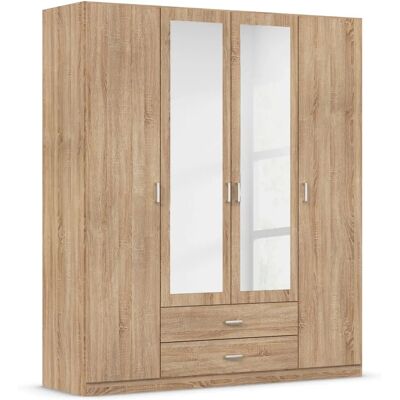 RAUCH Gamma Kleiderschrank - Modernes Design, 4-türig, Spiegel, 181x210x54cm RAUCH Gamma Kleiderschrank - Modernes Design, 4-türig, Spiegel, 181x210x54cm