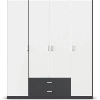 Rauch Gamma Kleiderschrank - 4 Türen, Verstellbare Regale & Stangen Rauch Gamma Kleiderschrank - 4 Türen, Verstellbare Regale & Stangen