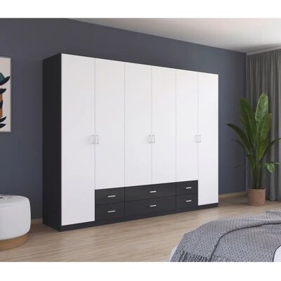 Rauch GAMMA Kleiderschrank - 3 Türen, 271x54x210 cm, Grau Rauch GAMMA Kleiderschrank - 3 Türen, 271x54x210 cm, Grau