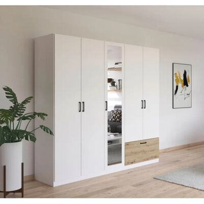 RAUCH Bari Weiß Eiche Kleiderschrank - 5-Tür Schrank RAUCH Bari Weiß Eiche Kleiderschrank - 5-Tür Schrank
