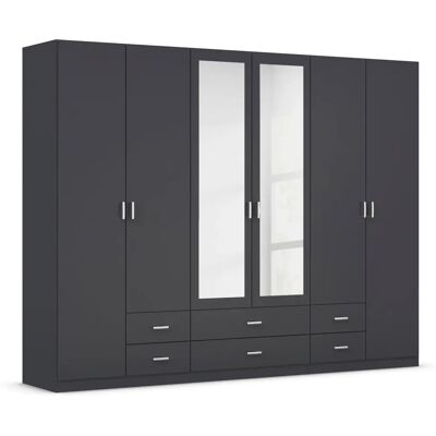 RAUCH Gamma Kleiderschrank - Modernes Design, Spiegeltüren, 6 Schubladen RAUCH Gamma Kleiderschrank - Modernes Design, Spiegeltüren, 6 Schubladen