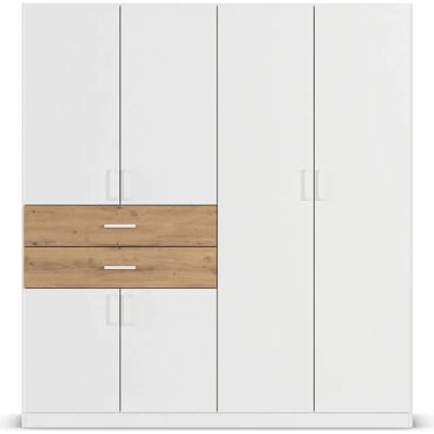 RAUCH Maika Kleiderschrank - 6-türig, Weiß & Eiche, 181x197x54cm RAUCH Maika Kleiderschrank - 6-türig, Weiß & Eiche, 181x197x54cm