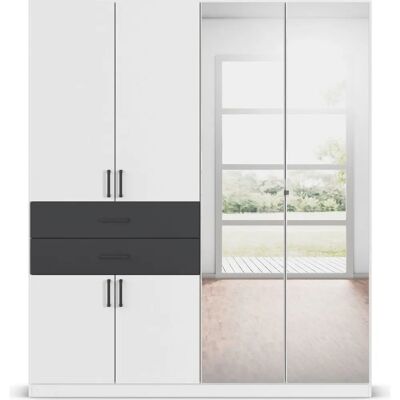 Rauch Maika Kleiderschrank - 6 Türen mit Spiegel, 181x210x54cm Rauch Maika Kleiderschrank - 6 Türen mit Spiegel, 181x210x54cm