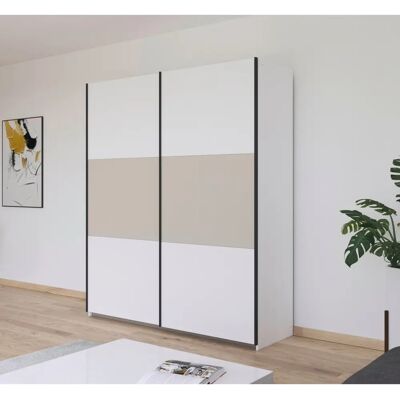 Neo Rauch szekrény - Alpin Weiß/Beige, 2 tolóajtó, 2 polc Neo Rauch szekrény - Alpin Weiß/Beige, 2 tolóajtó, 2 polc