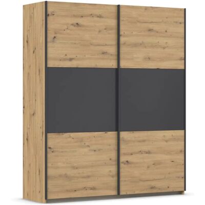 RAUCH Neo Kleiderschrank - Verstellbare Einlegeböden, Grau Eiche RAUCH Neo Kleiderschrank - Verstellbare Einlegeböden, Grau Eiche