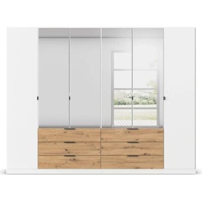 Rauch Davoa Kleiderschrank - 6 Türen, Weiß/Eiche Artisan Rauch Davoa Kleiderschrank - 6 Türen, Weiß/Eiche Artisan