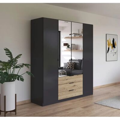 RAUCH Davoa Kleiderschrank - 4 Türen, 5 Einlegeböden, 3 Schubladen - Schrankmöbel RAUCH Davoa Kleiderschrank - 4 Türen, 5 Einlegeböden, 3 Schubladen - Schrankmöbel