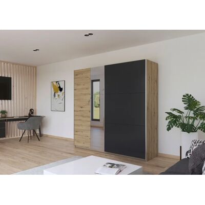 Rauch Monza Kleiderschrank - Modern, 2-türig, Grau Rauch Monza Kleiderschrank - Modern, 2-türig, Grau