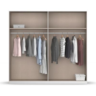 Rauch Monza Kleiderschrank - Modern Alpinweiß/Graumetallic, 4 Türen Rauch Monza Kleiderschrank - Modern Alpinweiß/Graumetallic, 4 Türen