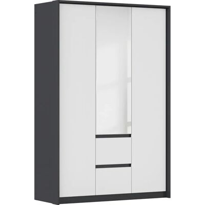 RAUCH Mainz Drehtürenschrank - 3-türig, Grau & Weiß, 141x212x58 cm - Schrank RAUCH Mainz Drehtürenschrank - 3-türig, Grau & Weiß, 141x212x58 cm - Schrank